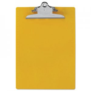 Saunders Recycled Plastic Clipboard w/Ruler Edge, 1" Clip Cap, 8 1/2 x 12 Sheets, Yellow SAU21605 21605