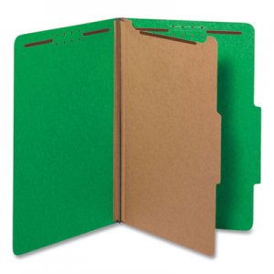 Universal Bright Colored Pressboard Classification Folders, 1 Divider, Legal Size, Emerald Green, 10/Box UNV10212