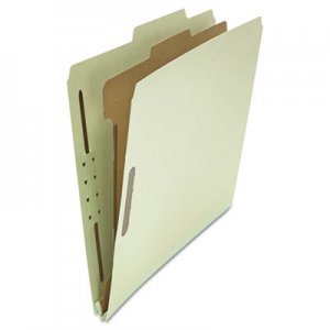 Universal Four-Section Pressboard Classification Folders, 1 Divider, Letter Size, Gray-Green, 10/Box UNV10253