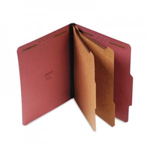 Universal Six--Section Pressboard Classification Folders, 2 Dividers, Letter Size, Red, 10/Box UNV10270 UNV10270T