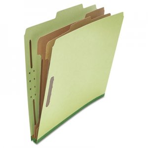 Universal Six--Section Pressboard Classification Folders, 2 Dividers, Letter Size, Green, 10/Box UNV10271