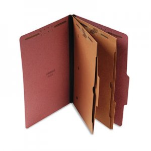 Universal Six-Section Classification Folder w/ Pockets, 2 Dividers, Legal Size, Red, 10/Box UNV10326