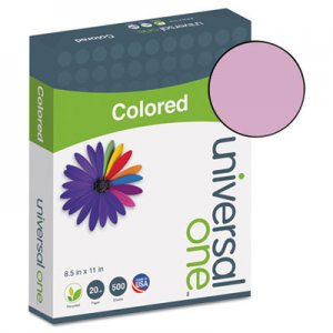 Universal Deluxe Colored Paper, 20lb, 8.5 x 11, Orchid, 500/Ream UNV11212