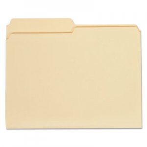 Universal Top Tab Manila File Folders, 1/2-Cut Tabs, Assorted Positions, Letter Size, 11 pt. Manila, 100/Box UNV12112