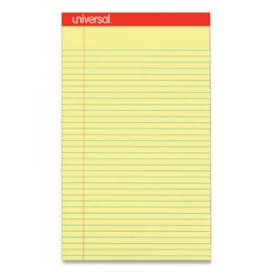 Universal Perforated Edge Writing Pad, Legal/Margin Rule, Legal, Canary, 50 Sheet, Dozen UNV40000 M9-40000