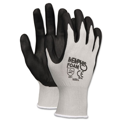 Memphis Economy Foam Nitrile Gloves, Medium, Gray/Black, 12 Pairs 9673M CRW9673M
