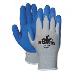 MCR Flex Seamless Nylon Knit Gloves, Small, Blue/Gray, Pair CRW96731S 96731S