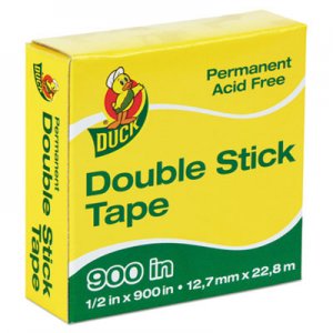 Duck Permanent Double-Stick Tape, 1" Core, 0.5" x 75 ft, Clear DUC1081698 1081698