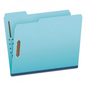 Pendaflex Earthwise by Heavy-Duty Pressboard Folders with Two Fasteners, 1/3-Cut Tabs, 2" Expansion, Letter Size, Light Blue