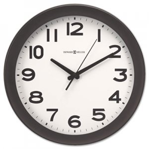 Howard Miller Kenwick Wall Clock, 13.5" Overall Diameter, Black Case, 1 AA (sold separately) MIL625485 625-485