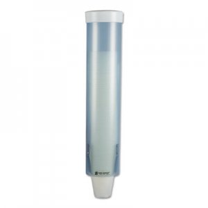 San Jamar Adjustable Frosted Water Cup Dispenser, Wall Mounted, Blue SJMC3165FBL C3165TBL