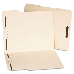 Universal Deluxe Reinforced Top Tab Folders with Two Fasteners, 1/3-Cut Tabs, Letter Size, Manila, 50/Box UNV13420