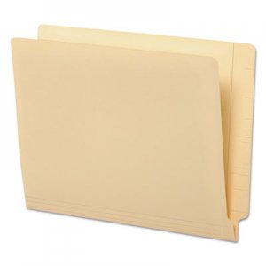 Universal Deluxe Reinforced End Tab Folders, 9" Front, Straight Tab, Letter Size, Manila, 100/Box UNV13300
