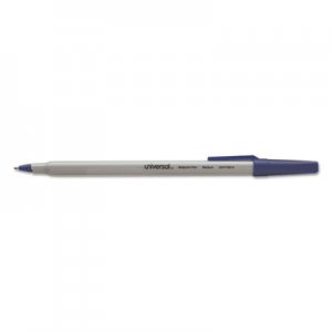 Universal Stick Ballpoint Pen Value Pack, Medium 1mm, Blue Ink, Gray Barrel, 60/Pack UNV15614
