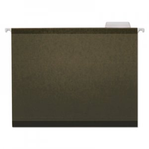 Universal Deluxe Reinforced Recycled Hanging File Folders, Letter Size, 1/5-Cut Tab, Standard Green, 25/Box UNV24115