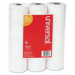 Universal Impact and Inkjet Print Bond Paper Rolls, 0.5" Core, 2.25" x 130 ft, White, 12/Pack UNV35715GN