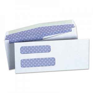 Universal Double Window Business Envelope, #8 5/8, Square Flap, Gummed Closure, 3.63 x 8.63, White, 500/Box