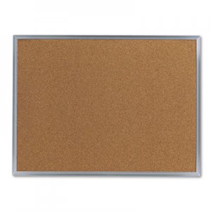 Universal Bulletin Board, Natural Cork, 24 x 18, Satin-Finished Aluminum Frame UNV43612 43612-UNV