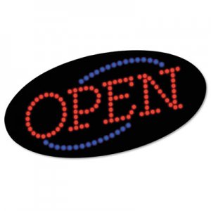 COSCO LED OPEN Sign, 10 1/2: x 20 1/8", Red and Blue Graphics COS098099 098099