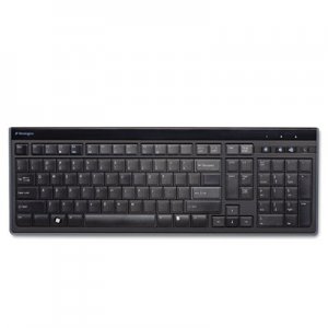 Kensington Slim Type Standard Keyboard, 104 Keys, Black/Silver KMW72357 K72357USA
