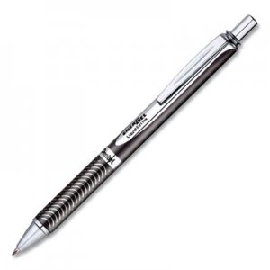 Pentel EnerGel Alloy RT Retractable Gel Pen, Medium 0.7mm, Black Ink, Black Barrel PENBL407AA BL407A-A