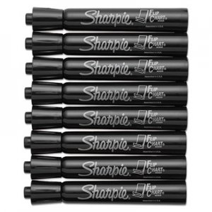 Sharpie Flip ChartMarker, Broad Bullet Tip, Black, 8/Pack SAN1760445 1760445