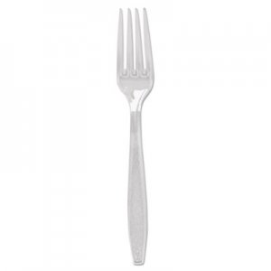 Dart Guildware Heavyweight Plastic Cutlery, Forks, Clear, 1000/Carton SCCGDC5FK0090 GDC5FK-0090