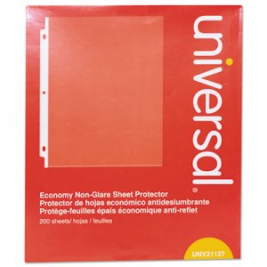 Universal Top-Load Poly Sheet Protectors, Nonglare, Economy, Letter, 200/Box UNV21127
