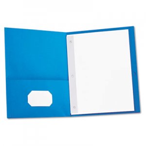 Universal Two-Pocket Portfolios with Tang Fasteners, 11 x 8 1/2, Light Blue, 25/Box UNV57115