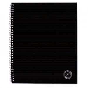 Universal Deluxe Sugarcane Based Notebooks, 1 Subject, Medium/College Rule, Black Cover, 11 x 8.5, 100 Sheets UNV66206