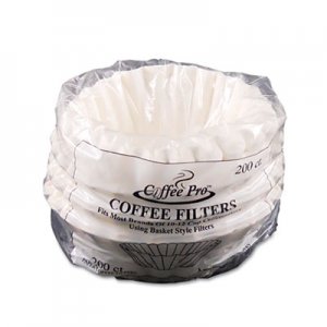 Coffee Pro Basket Filters for Drip Coffeemakers, 10 to 12-Cups, White, 200 Filters/Pack OGFCPF200 CPF200