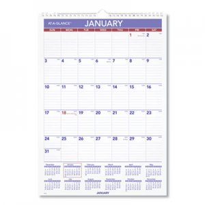 At-A-Glance Monthly Wall Calendar with Ruled Daily Blocks, 12 x 17, White, 2021 AAGPM228 PM2-28