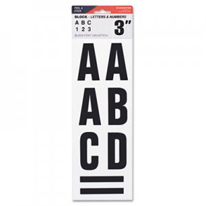 COSCO Letters, Numbers and Symbols, Adhesive, 3", Black, 64 Characters COS098132 098132