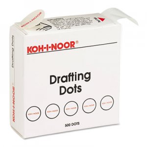 Koh-I-Noor Adhesive Drafting Dots, 0.88" dia, Dries Clear, 500/Box KOH25900J01 25900J01