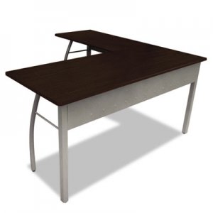 Linea Italia Trento Line L-Shaped Desk, 59.13" x 59.13" x 29.5", Mocha/Gray LITTR737MOC