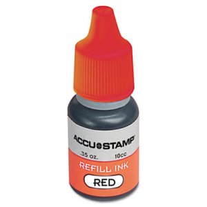 COSCO ACCU-STAMP Gel Ink Refill, Red, 0.35 oz Bottle COS090683 090683