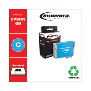 Innovera Remanufactured Cyan Ink, Replacement for Epson 69 (T069220), 350 Page-Yield IVR69220