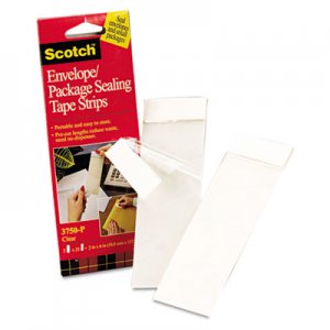 Scotch Envelope/Package Sealing Tape Strips, 2" x 6", Clear, 50/Pack MMM3750P2CR 3750P