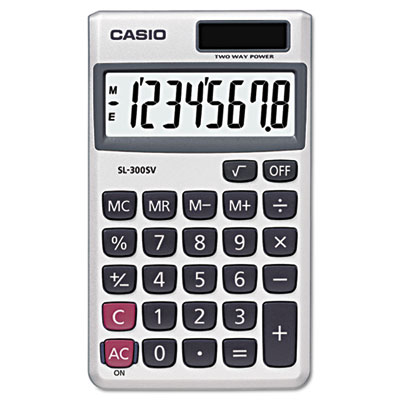 Casio Handheld Calculator, 8-Digit LCD SL-300SV CSOSL300SV