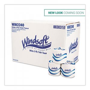 Windsoft Bath Tissue, Septic Safe, 2-Ply, White, 4 x 3.75, 500 Sheets/Roll, 96 Rolls/Carton WIN2240B