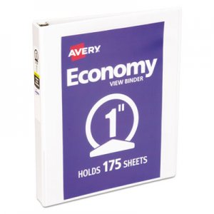 Avery Economy View Binder with Round Rings , 3 Rings, 1" Capacity, 11 x 8.5, White, (5711) AVE05711 05711