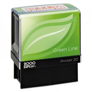 COSCO 2000PLUS Green Line Message Stamp, Faxed, 1 1/2 x 9/16, Red COS098369 098369