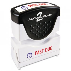 ACCUSTAMP2 Pre-Inked Shutter Stamp with Microban, Red/Blue, PAST DUE, 1 5/8 x 1/2 COS035543 035543