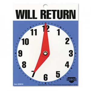 COSCO Will Return Later Sign, 5" x 6", Blue COS098010 098010