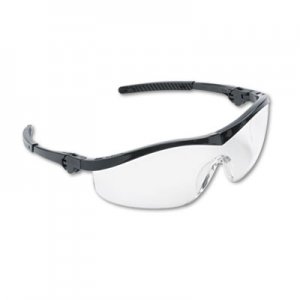 MCR Storm Wraparound Safety Glasses, Black Nylon Frame, Clear Lens, 12/Box CRWST110 ST110