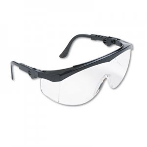 MCR Tomahawk Wraparound Safety Glasses, Black Nylon Frame, Clear Lens, 12/Box CRWTK110 TK110