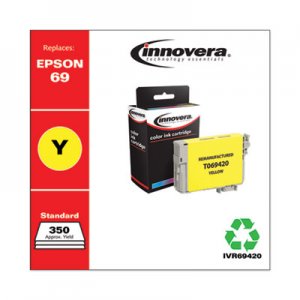 Innovera Remanufactured Yellow Ink, Replacement for Epson 69 (T069420), 350 Page-Yield IVR69420