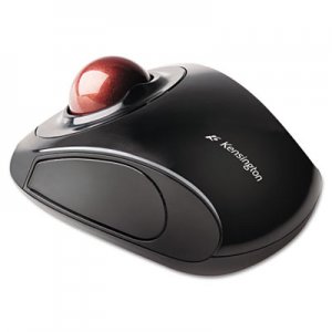 Kensington Orbit Wireless Mobile Trackball, 2.4 GHz Frequency/30 ft Wireless Range, Left/Right Hand Use, Black/Red KMW72352