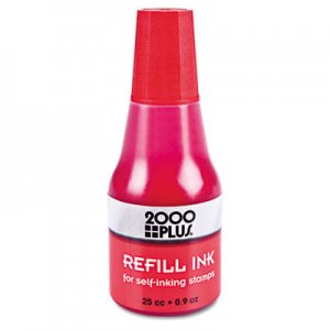 COSCO 2000PLUS Self-Inking Refill Ink, Red, 0.9 oz. Bottle COS032960 032960