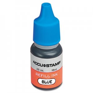 COSCO ACCU-STAMP Gel Ink Refill, Blue, 0.35 oz Bottle COS090682 090682